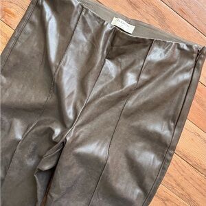 Aritzia Babaton Brown Faux Leather Leggings